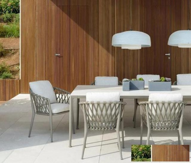 雅亭家具定制户外拉绳椅铝合金编绳休闲椅组合