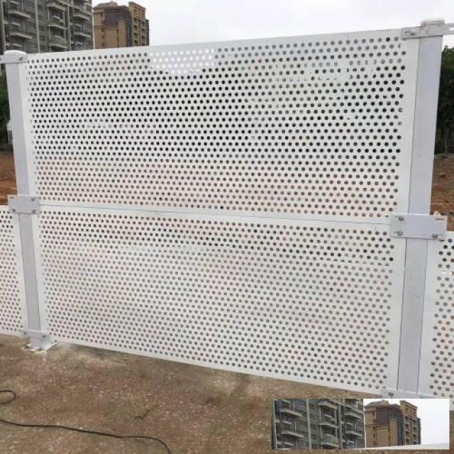 白色珠海冲孔道路施工隔离圆形冲孔烤漆洞网工地围挡围蔽