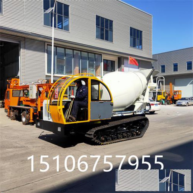 全自动自上料混凝土搅拌车2方履带式罐车工程多功能水泥罐车