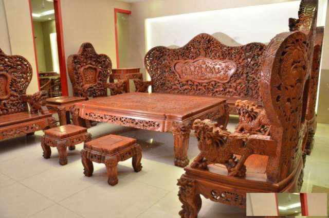 连云港高价回收二手红木家具大红酸枝红木雕花精美家具收购
