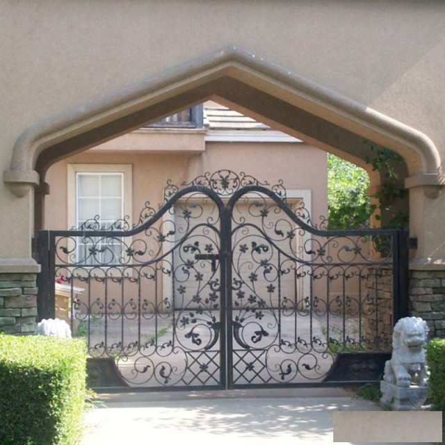 金七福定制别墅花园铁艺进户院门对开铁艺门