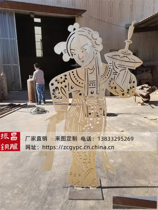 铸铜皮影城市景观雕塑、振昌工艺品厂家定做