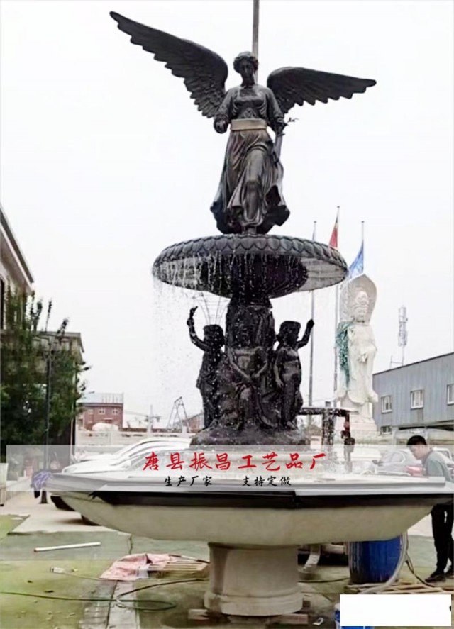 喷泉人物雕塑、人物喷泉图片、景观喷泉雕塑定做厂家振昌工艺品厂