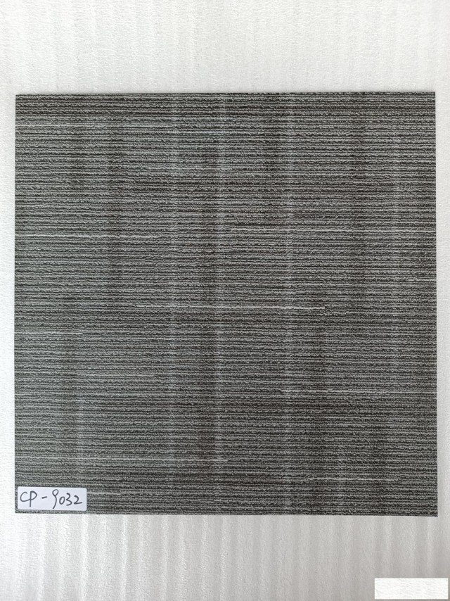 办公室方块毯纹石塑地板砖图书店防水阻燃横条片材PVC塑料地板