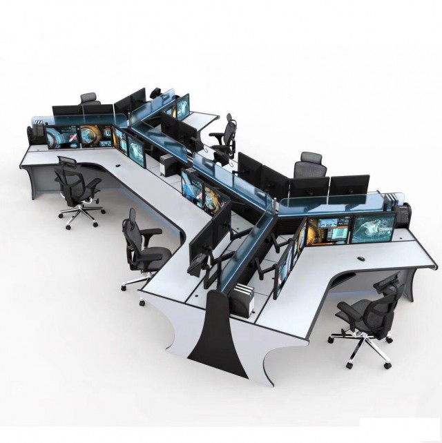 安防监控操作台中控室控制台定制指挥中心平台豪华调度台电脑机柜