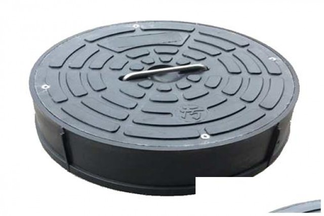 湖北龙康复合井盖系列-草坪花盆井盖-PP料绿色/黑色花盆