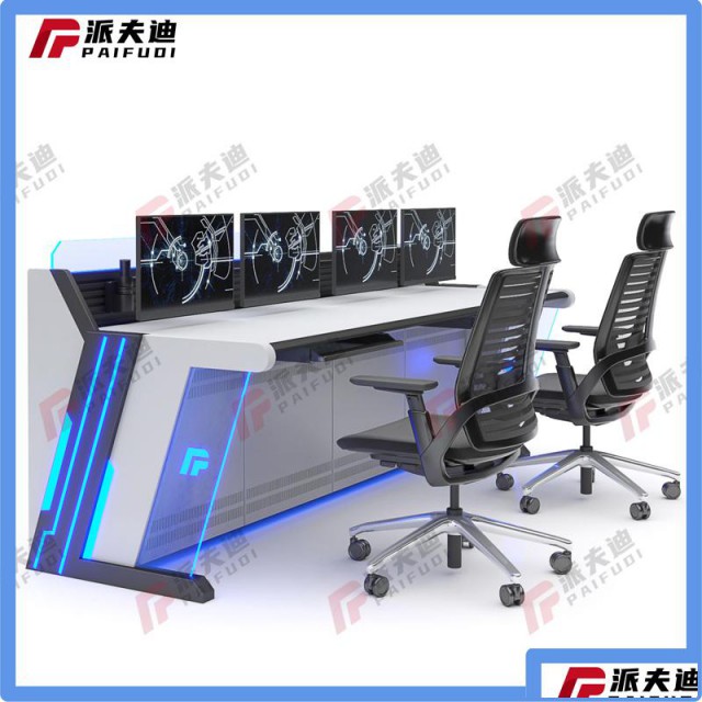 安防监控操作台简约现代指挥中心调度控制台电脑工作台机柜操控台