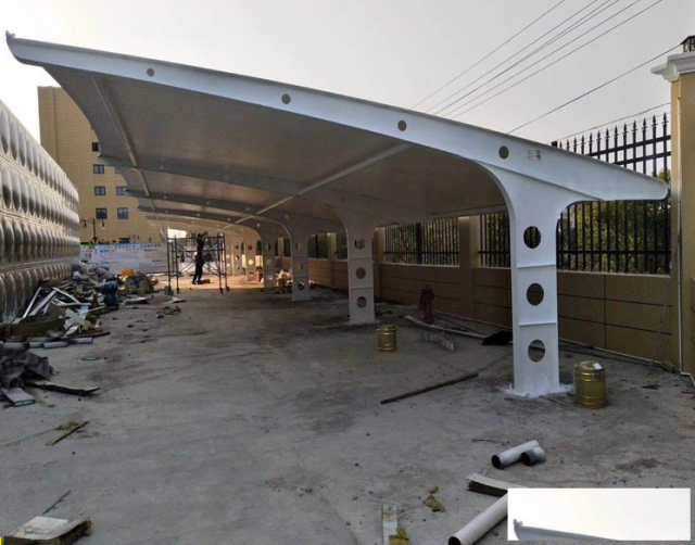 七字形钢结构汽车停车棚电动车停车棚加工价格