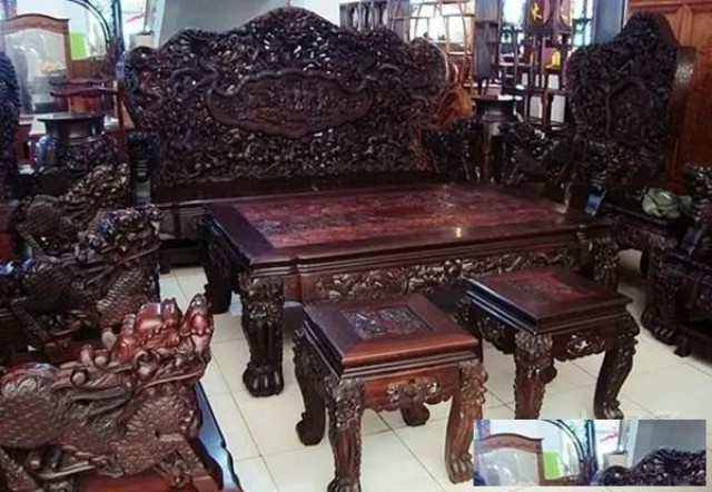 南京市高价回收大红酸枝花梨木家具雕花精美红木家具收购