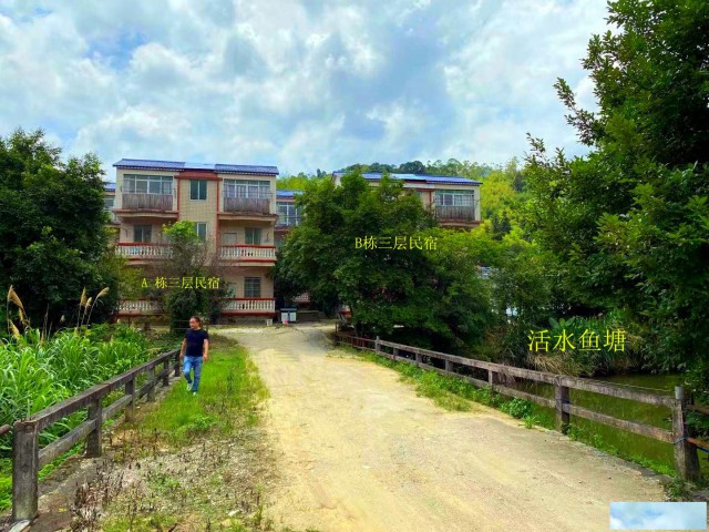 从化区良口溪头村旅游区16亩民宿山庄鱼塘楼房转让