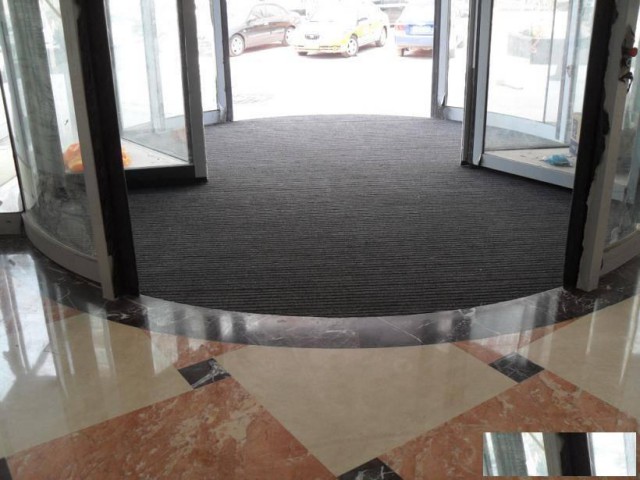 门口转门铝镁合金地垫旋转门地毯定做销售安装