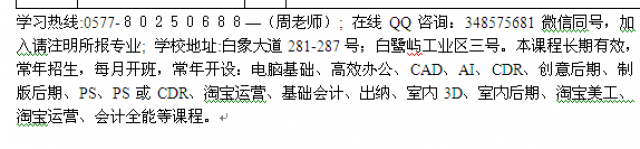 乐清市白象淘宝培训网店运营推广实操培训班