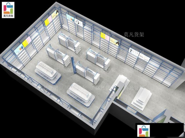 莫凡货架免费设计效果图-单面双面伶俐货架-遵义饰品店货架