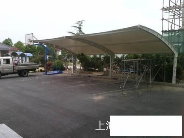 别墅私家车2个车位停车棚-七字型两个车位汽车篷-钢结构