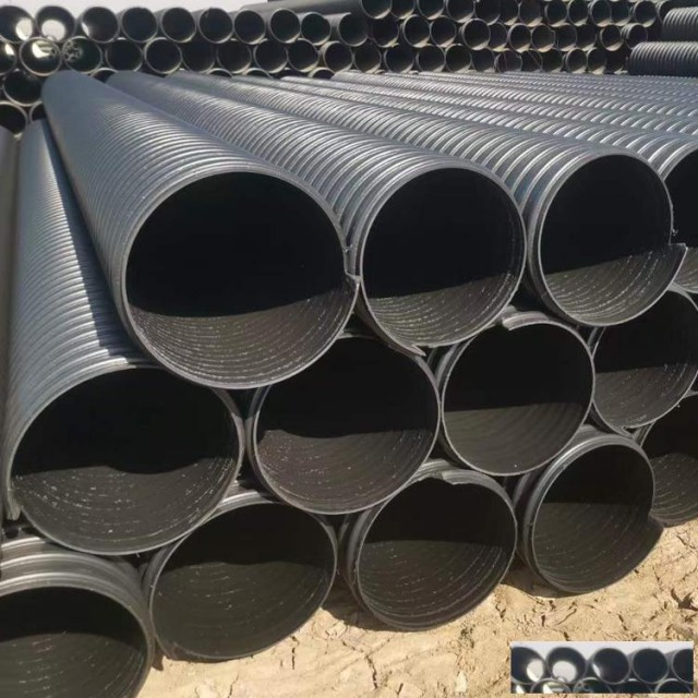 PE钢带增强波纹管塑钢缠绕污水管500钢衬管