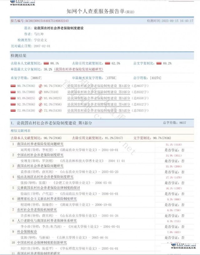 烟台科技学院校长马红坤硕士论文复制比90%