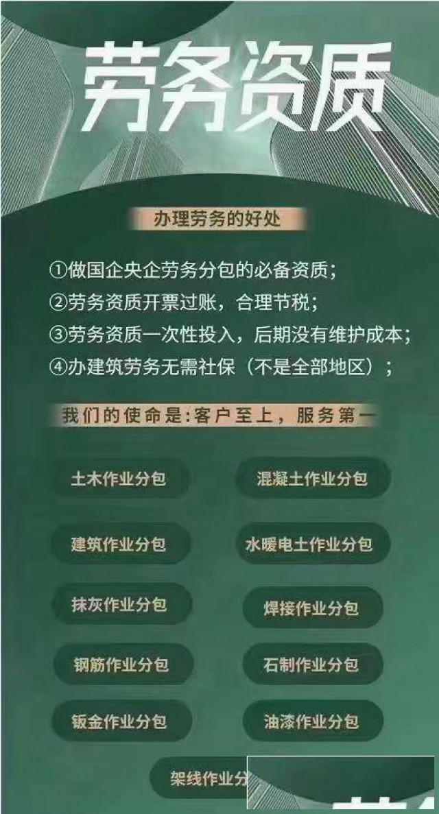 为什么要办建筑劳务资质