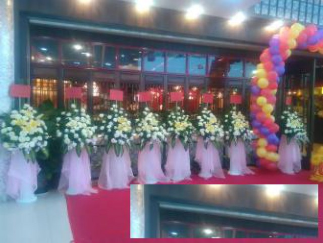 开业庆典乔迁布置背景搭建开业花篮飘空气球