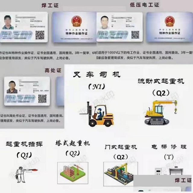 杭州特种作业培训考证及复审叉车电工登高电焊