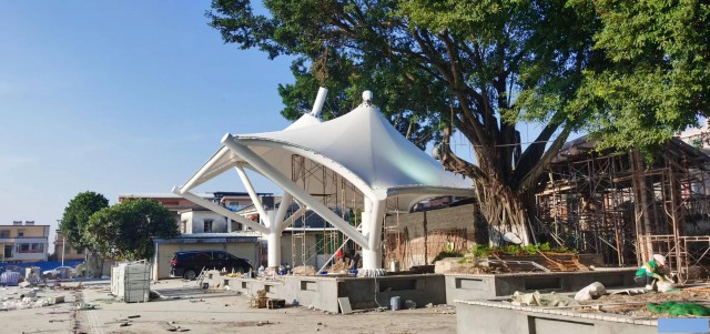 番禺景观膜结构雨棚搭建定制雨棚户外遮阳挡雨厂家直销