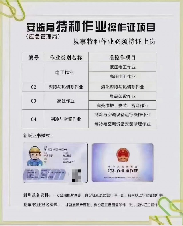深圳龙华考电工证的报考条件还有需要准备什么资料