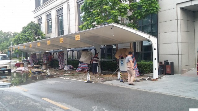 厂家搭建膜结构车棚钢结构雨棚充电桩车棚安装