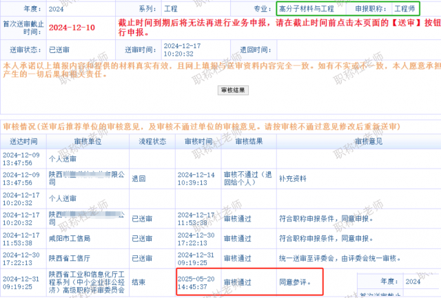 陕西工信中级工程师审核进度来啦
