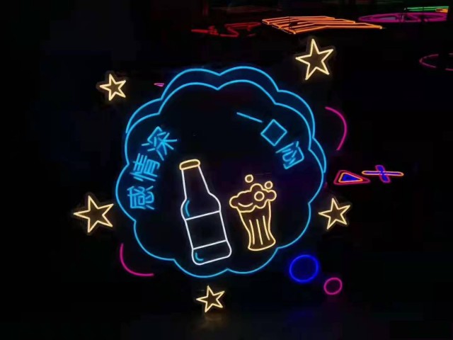 上海静安区公司形象墙制作，灯箱招牌制作，网红霓虹灯制作