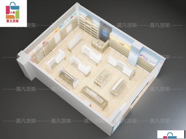 新款小饰品店整店货架陈列规划组合细节