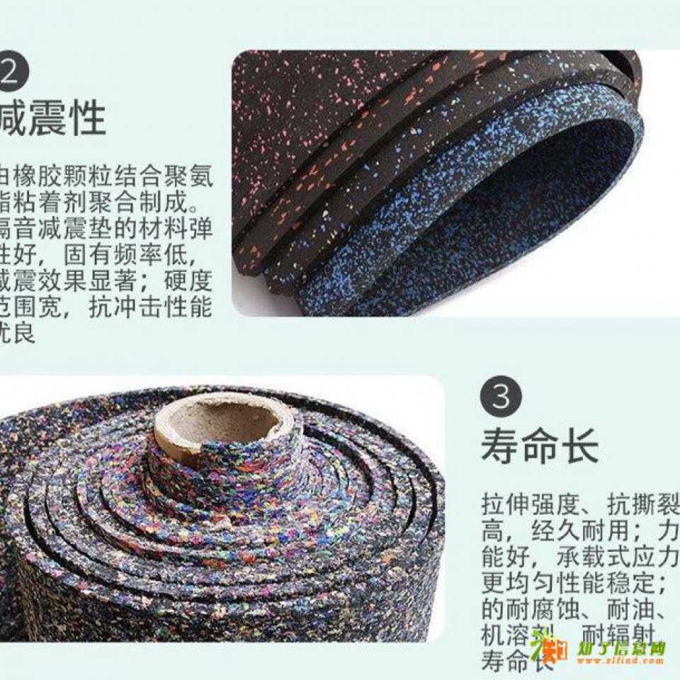 聚氨酯橡胶隔音垫隔声减震垫建筑楼层减震花色隔音垫橡胶垫防噪音